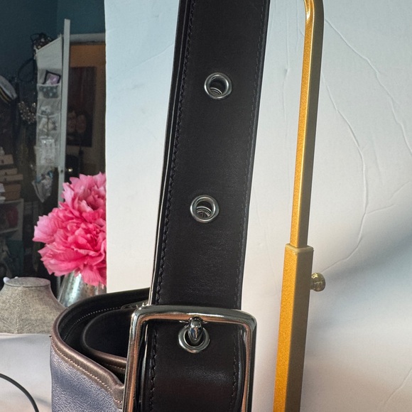 Coach legacy color block leather pink blue navy brown tassels shoulder bag - Picture 8 of 16